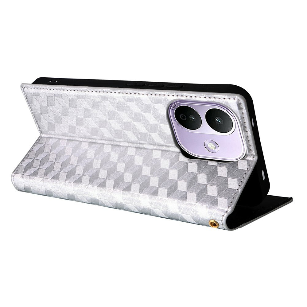 For Xiaomi Redmi Note 17 Pro 5G Case Wallet Rhombus Imprinted PU Leather Phone Cover