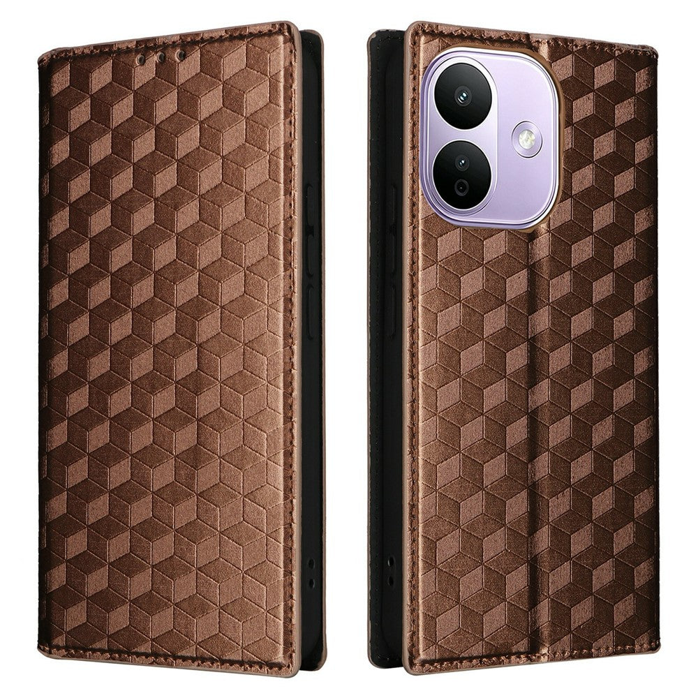 For Xiaomi Redmi Note 17 Pro 5G Case Wallet Rhombus Imprinted PU Leather Phone Cover