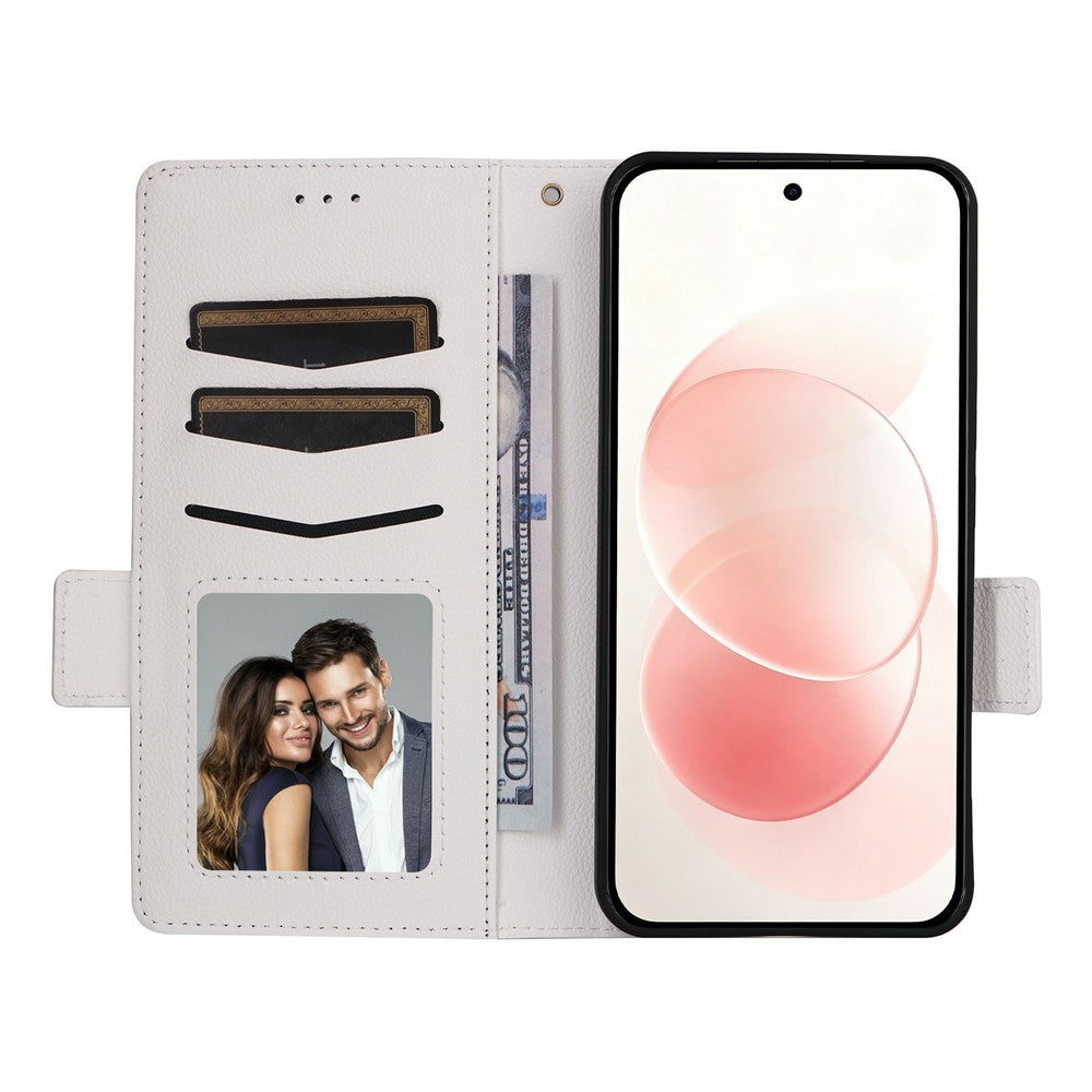 For Xiaomi Redmi Note 17 Pro Max 5G  /  Redmi Note 17 Pro+ 5G Case Litchi Texture Wallet Leather Phone Cover with Wrist Strap