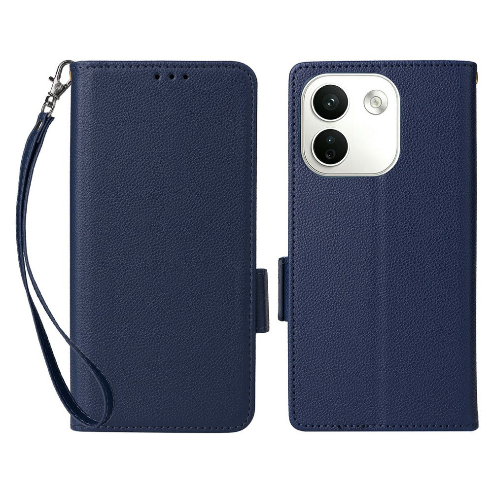 For Xiaomi Redmi Note 17 Pro Max 5G  /  Redmi Note 17 Pro+ 5G Case Litchi Texture Wallet Leather Phone Cover with Wrist Strap