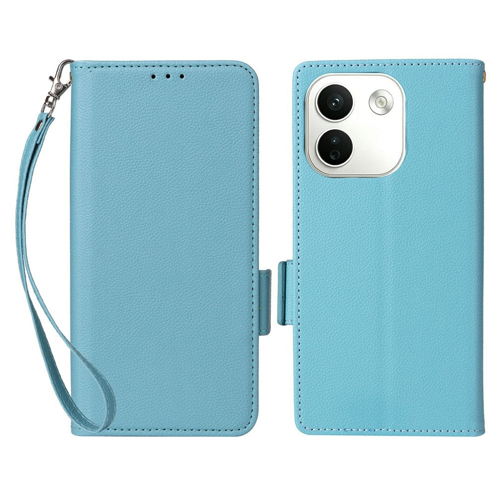 For Xiaomi Redmi Note 17 Pro Max 5G  /  Redmi Note 17 Pro+ 5G Case Litchi Texture Wallet Leather Phone Cover with Wrist Strap