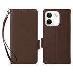 For Xiaomi Redmi Note 17 Pro Max 5G  /  Redmi Note 17 Pro+ 5G Case Litchi Texture Wallet Leather Phone Cover with Wrist Strap