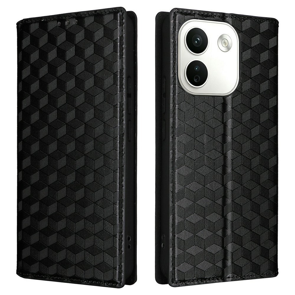 For Xiaomi Redmi Note 17 Pro Max 5G  /  Redmi Note 17 Pro+ 5G Case Wallet Rhombus Imprinted PU Leather Phone Cover