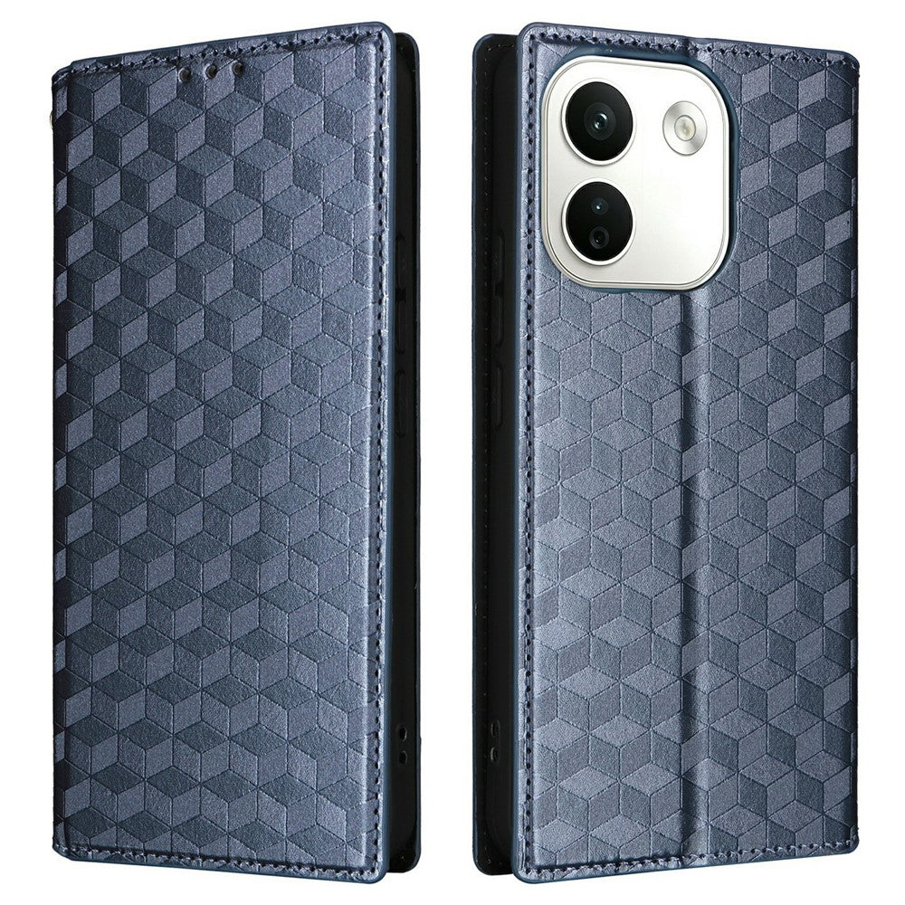 For Xiaomi Redmi Note 17 Pro Max 5G  /  Redmi Note 17 Pro+ 5G Case Wallet Rhombus Imprinted PU Leather Phone Cover