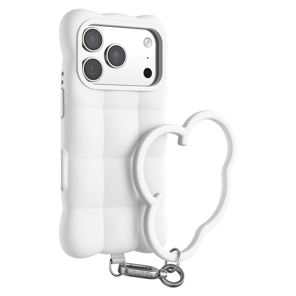 Til iPhone 18 Pro Max / 17 Pro Max Cover Vatteret Gitter Flydende Silikone + PC Stødsikkert Telefoncover med Håndrem