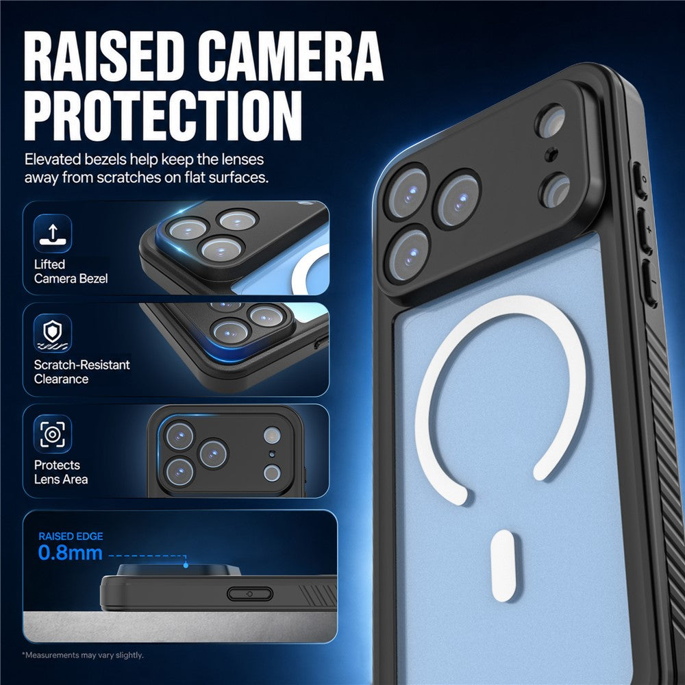 REDPEPPER FM Series For iPhone 18 Pro Max IPX8 Waterproof Case PC TPU PET Clear Magnetic Phone Cover
