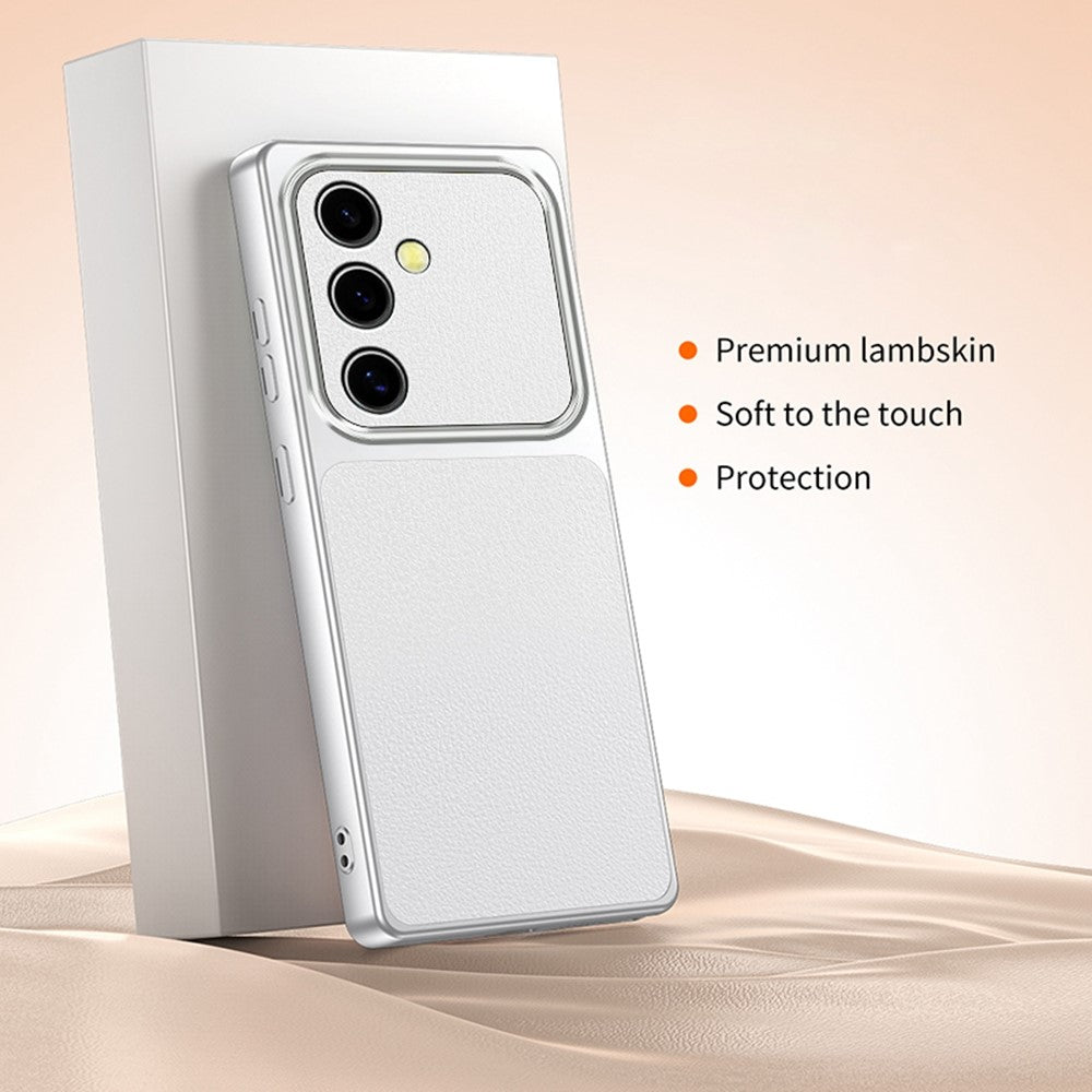 Til Samsung Galaxy A55 5G Telefoncover Lammeskindsstruktur PC TPU PU Læder Stødsikkert Beskyttelsescover