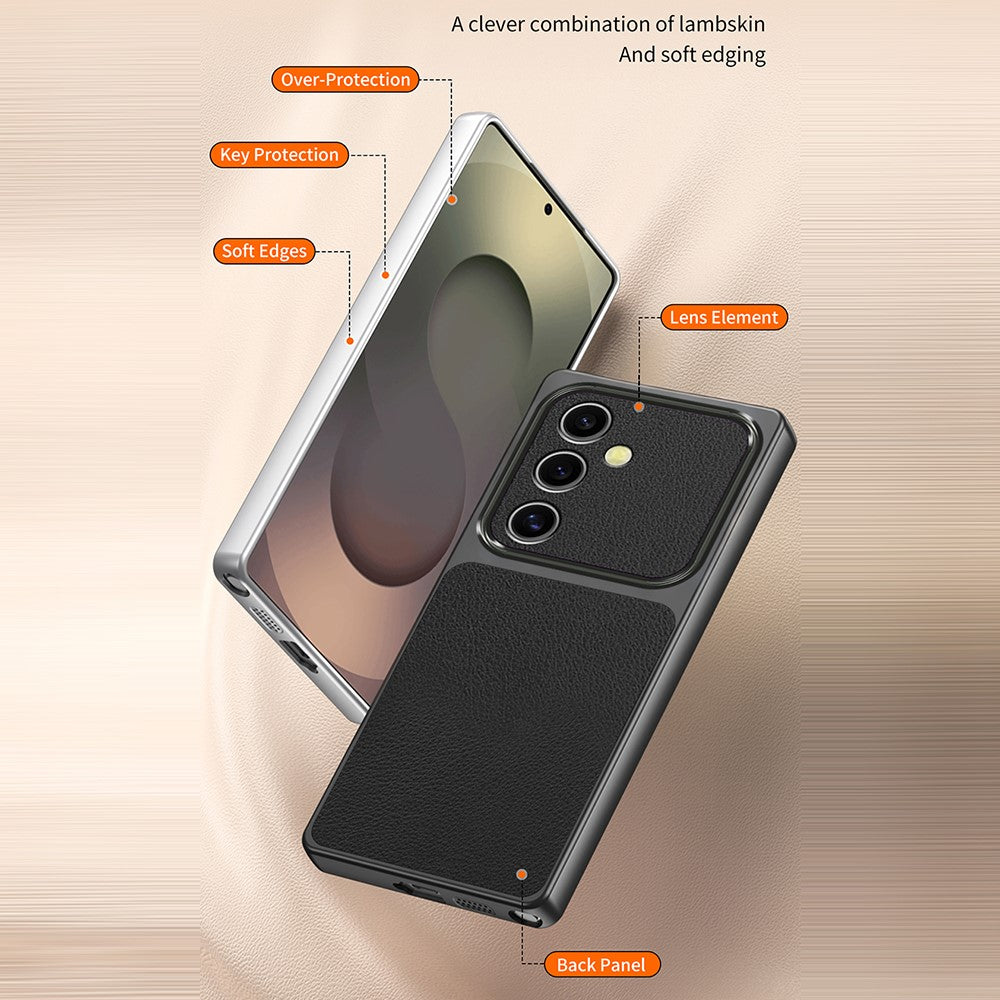 Til Samsung Galaxy A55 5G Telefoncover Lammeskindsstruktur PC TPU PU Læder Stødsikkert Beskyttelsescover