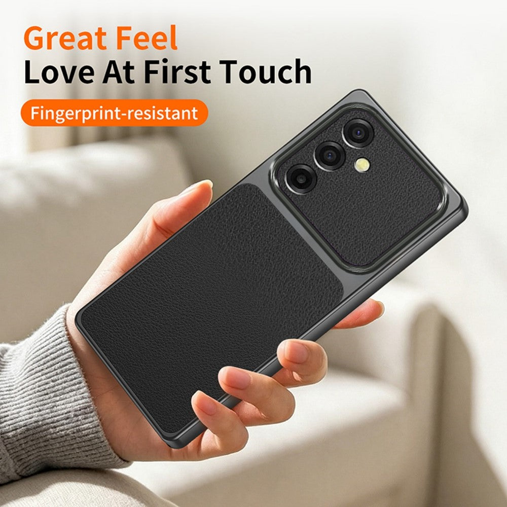 For Samsung Galaxy A35 5G Phone Case Lambskin Texture PC TPU PU Leather Shockproof Protective Cover