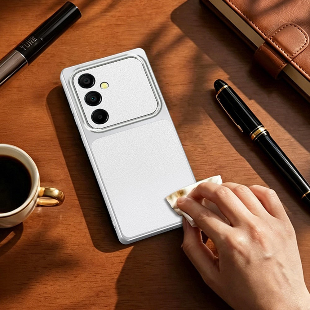 Samsung Galaxy A15 4G / A15 5G mobilskal Lammskinnstextur PC TPU PU-läder Stötsäkert Skyddsfodral