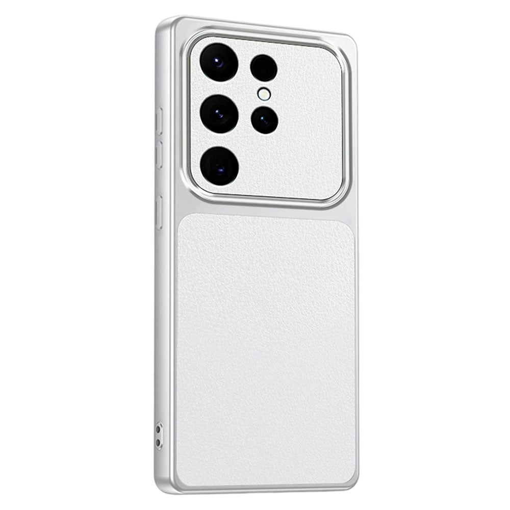 For Samsung Galaxy S24 Ultra Phone Case Lambskin Texture PC TPU PU Leather Shockproof Protective Cover