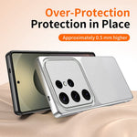 For Samsung Galaxy S24 Ultra Phone Case Lambskin Texture PC TPU PU Leather Shockproof Protective Cover