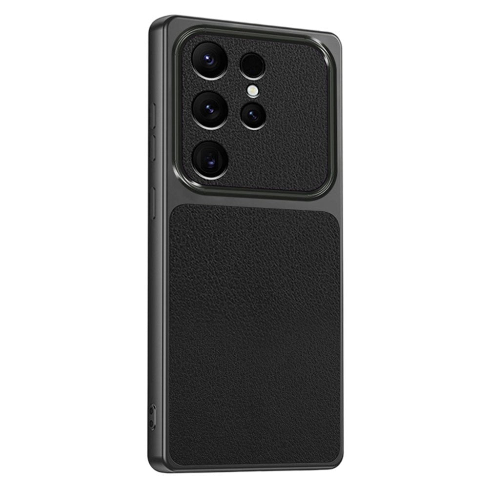 For Samsung Galaxy S24 Ultra Phone Case Lambskin Texture PC TPU PU Leather Shockproof Protective Cover