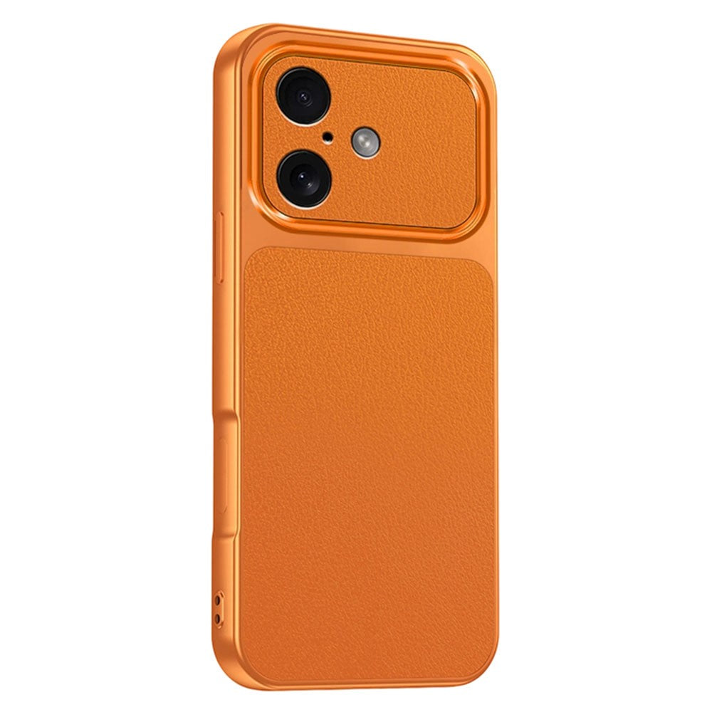 For iPhone 16 Phone Case Lambskin Texture PC TPU PU Leather Shockproof Protective Cover