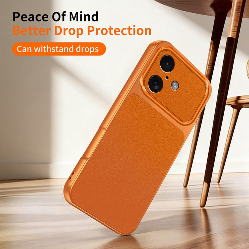 For iPhone 16 Phone Case Lambskin Texture PC TPU PU Leather Shockproof Protective Cover