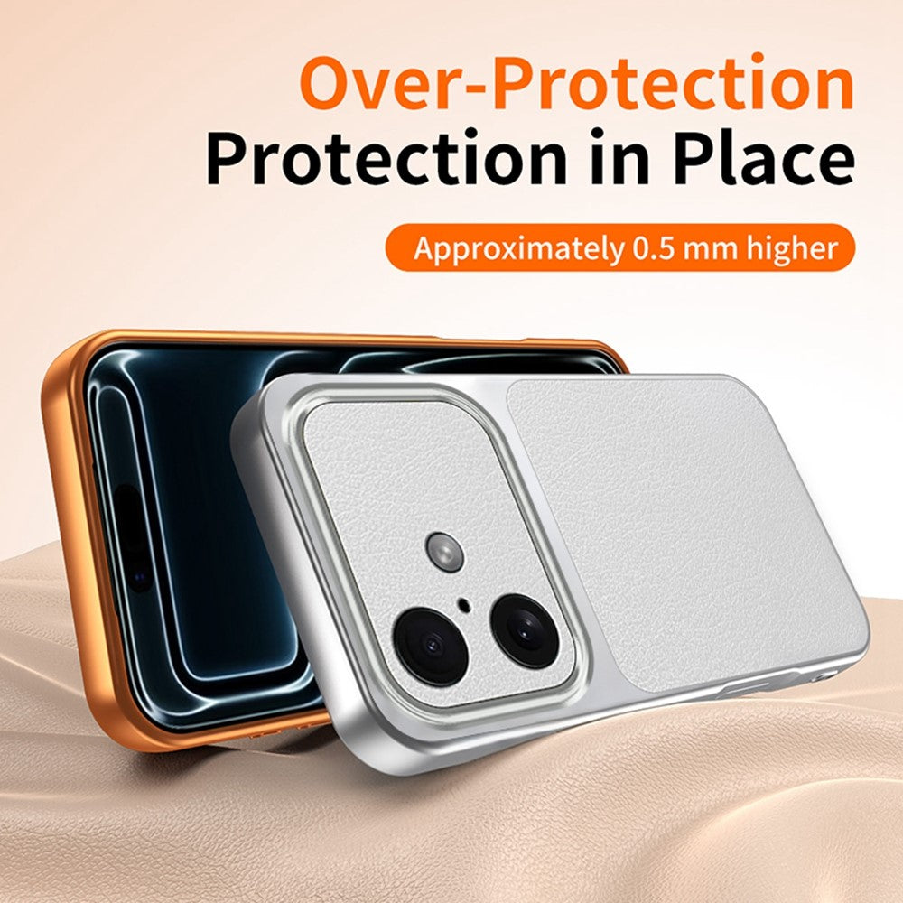 For iPhone 16 Phone Case Lambskin Texture PC TPU PU Leather Shockproof Protective Cover