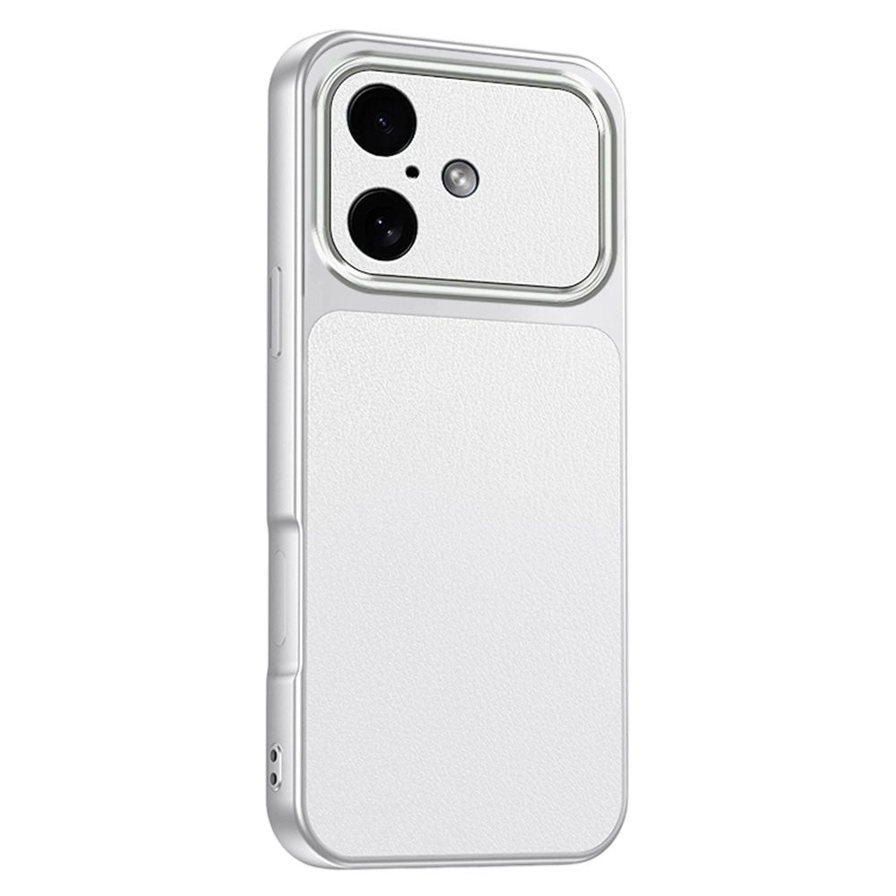 For iPhone 16 Phone Case Lambskin Texture PC TPU PU Leather Shockproof Protective Cover