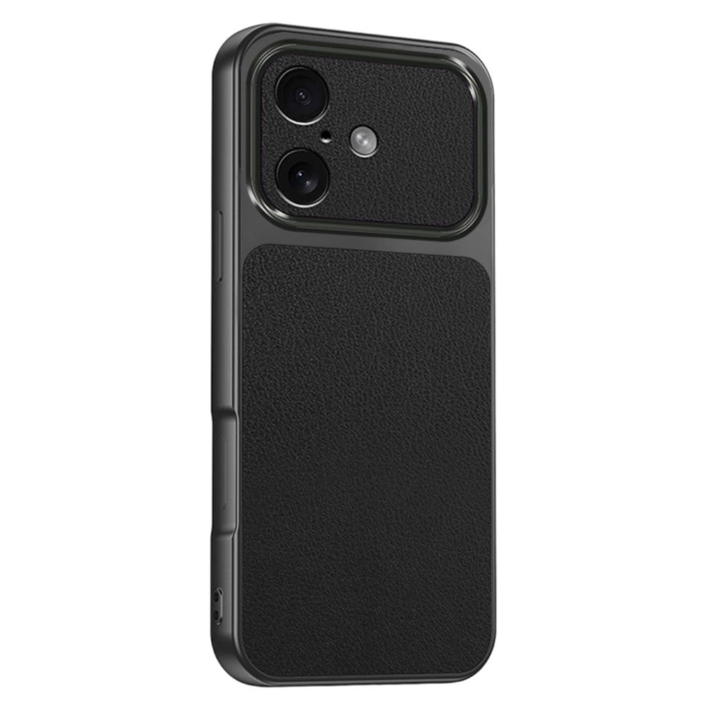 For iPhone 16 Phone Case Lambskin Texture PC TPU PU Leather Shockproof Protective Cover