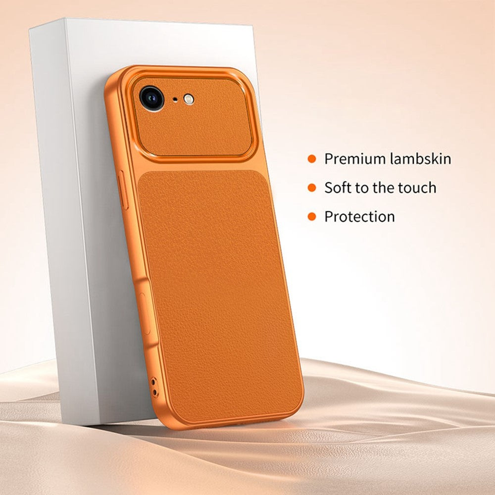 Til iPhone 17e / 16e Telefoncover Lammeskindsstruktur PC TPU PU Læder Stødsikkert Beskyttende Cover