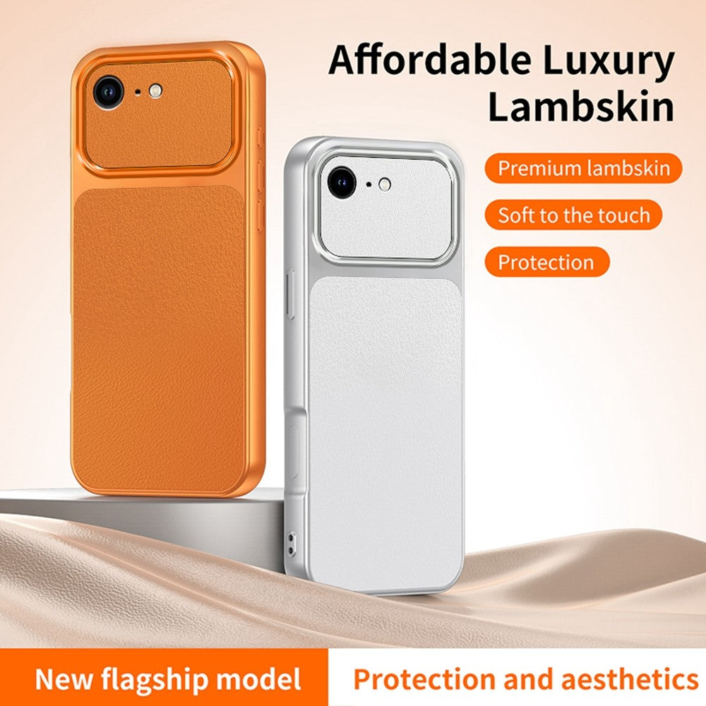 Til iPhone 17e / 16e Telefoncover Lammeskindsstruktur PC TPU PU Læder Stødsikkert Beskyttende Cover