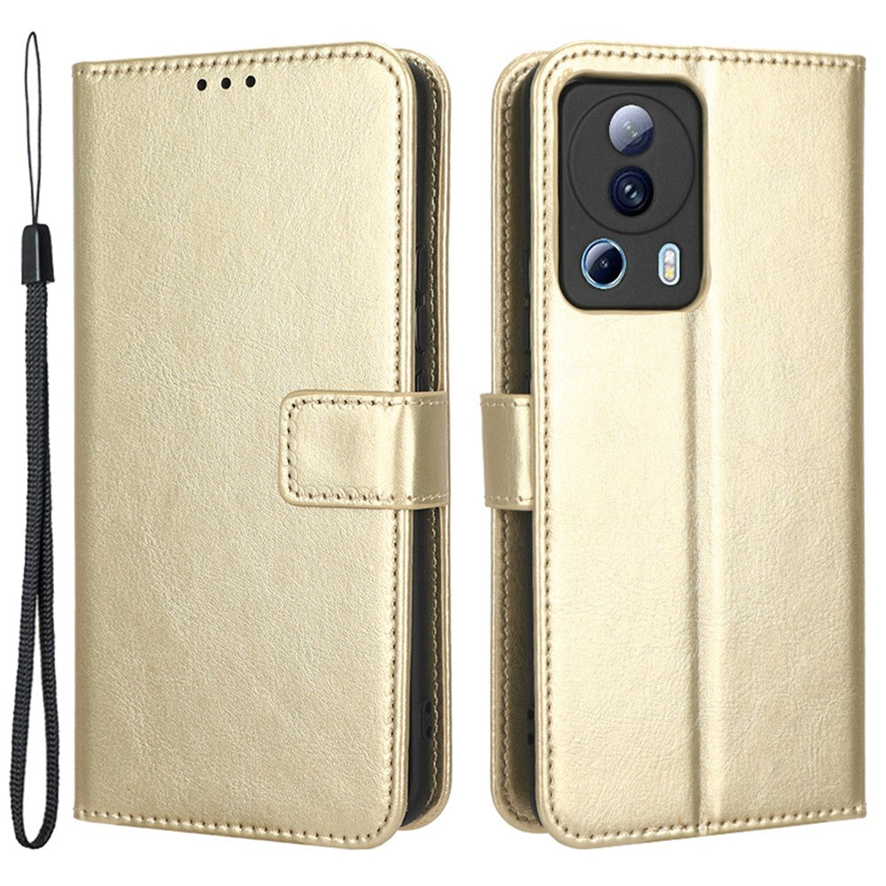 Xiaomi Civi 2 5G / 12 Lite NE 5G / 13 Lite PU-läderfodral med flipfunktion, Crazy Horse-textur, plånbok, magnetiskt mobilfodral med rem