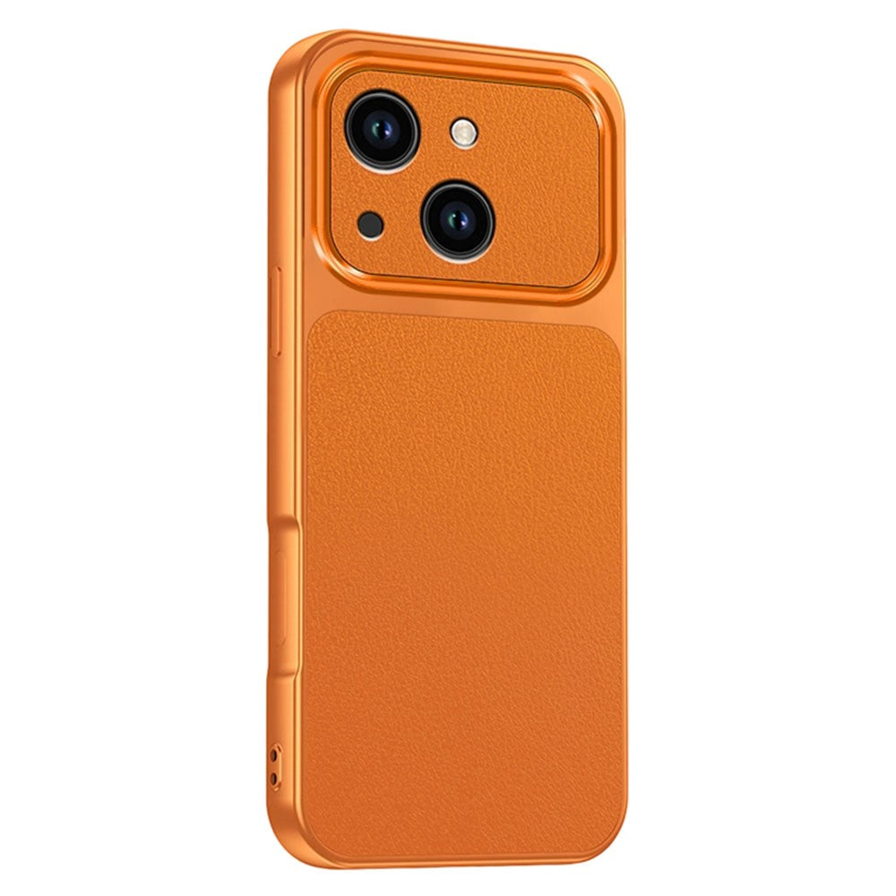 Til iPhone 14 Telefoncover Lammeskindsstruktur PC TPU PU Læder Stødsikkert Beskyttelsescover
