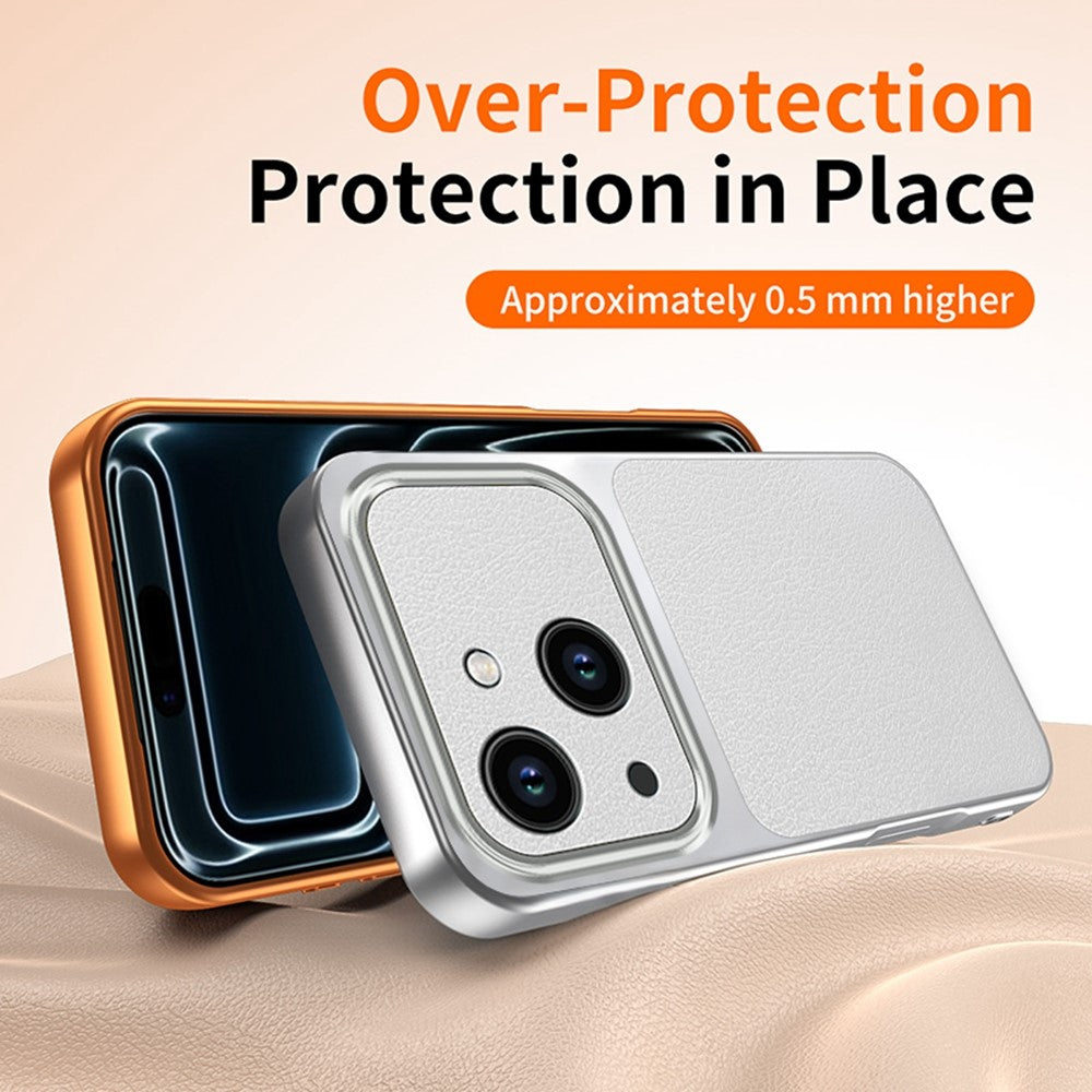 Til iPhone 14 Telefoncover Lammeskindsstruktur PC TPU PU Læder Stødsikkert Beskyttelsescover