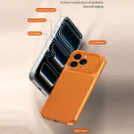 For iPhone 14 Pro Phone Case Lambskin Texture PC TPU PU Leather Shockproof Protective Cover