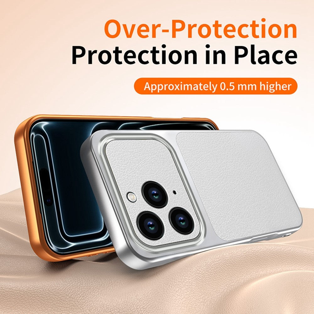 For iPhone 13 Pro Phone Case Lambskin Texture PC TPU PU Leather Shockproof Protective Cover