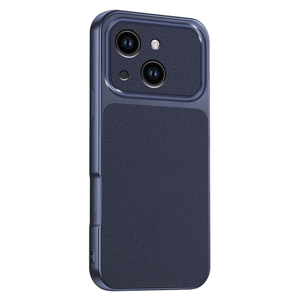 For iPhone 13 Phone Case Lambskin Texture PC TPU PU Leather Shockproof Protective Cover