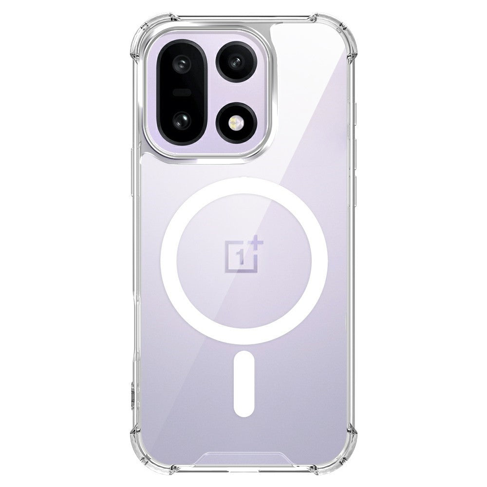 Clear Magnetic Case for OnePlus 15 5G Airbag Shockproof 2.0mm TPU + PC Phone Cover