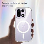 Clear Magnetic Case for OnePlus 15 5G Airbag Shockproof 2.0mm TPU + PC Phone Cover