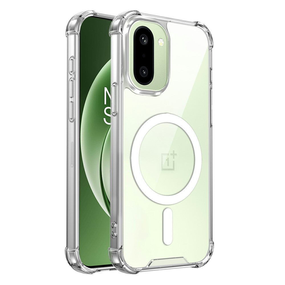 Gennemsigtigt magnetisk cover til OnePlus Ace 6 5G / 15R 5G / Ace 6T 5G Stødsikker Airbag 2,0 mm TPU + PC telefoncover