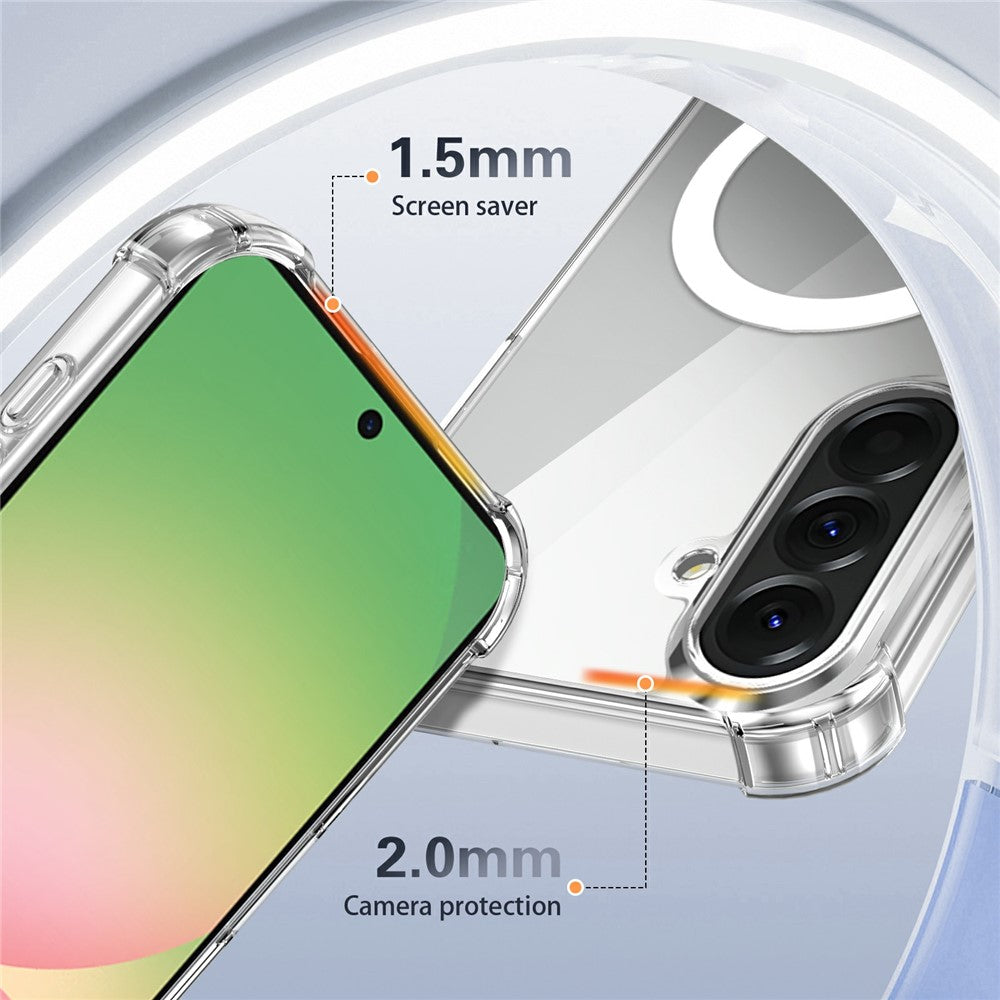Klar magnetisk cover til Samsung Galaxy A57 5G Airbag Stødabsorberende 2,0 mm TPU + PC Telefoncover