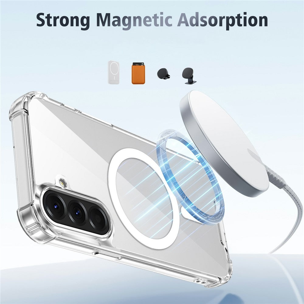 Klar magnetisk cover til Samsung Galaxy A57 5G Airbag Stødabsorberende 2,0 mm TPU + PC Telefoncover
