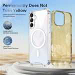 Gennemsigtigt magnetisk cover til Samsung Galaxy A16 5G / A16 4G Stødsikkert cover med airbag 2,0 mm TPU + PC
