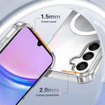 Gennemsigtigt magnetisk cover til Samsung Galaxy A16 5G / A16 4G Stødsikkert cover med airbag 2,0 mm TPU + PC