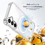 Gennemsigtigt magnetisk cover til Samsung Galaxy A16 5G / A16 4G Stødsikkert cover med airbag 2,0 mm TPU + PC