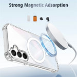 Gennemsigtigt magnetisk cover til Samsung Galaxy A16 5G / A16 4G Stødsikkert cover med airbag 2,0 mm TPU + PC