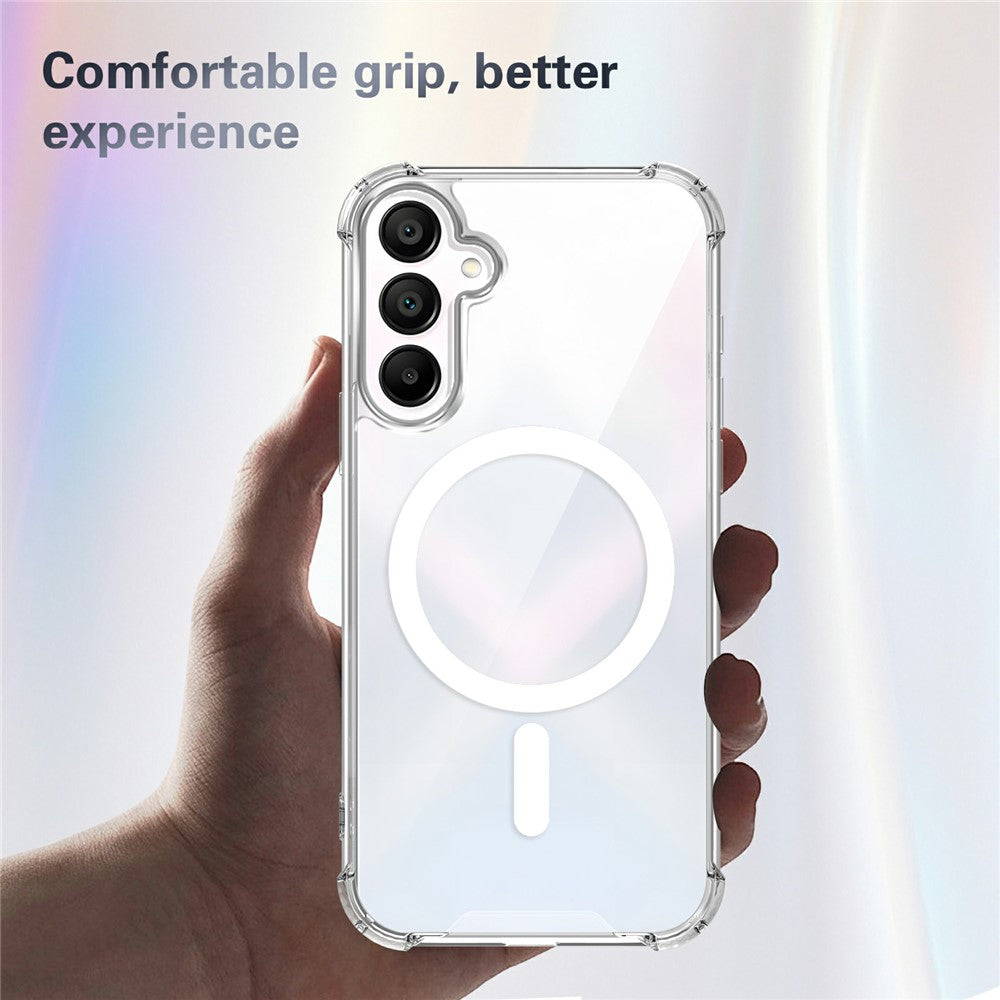Gennemsigtigt magnetisk cover til Samsung Galaxy A16 5G / A16 4G Stødsikkert cover med airbag 2,0 mm TPU + PC