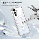 Gennemsigtigt magnetisk cover til Samsung Galaxy A16 5G / A16 4G Stødsikkert cover med airbag 2,0 mm TPU + PC