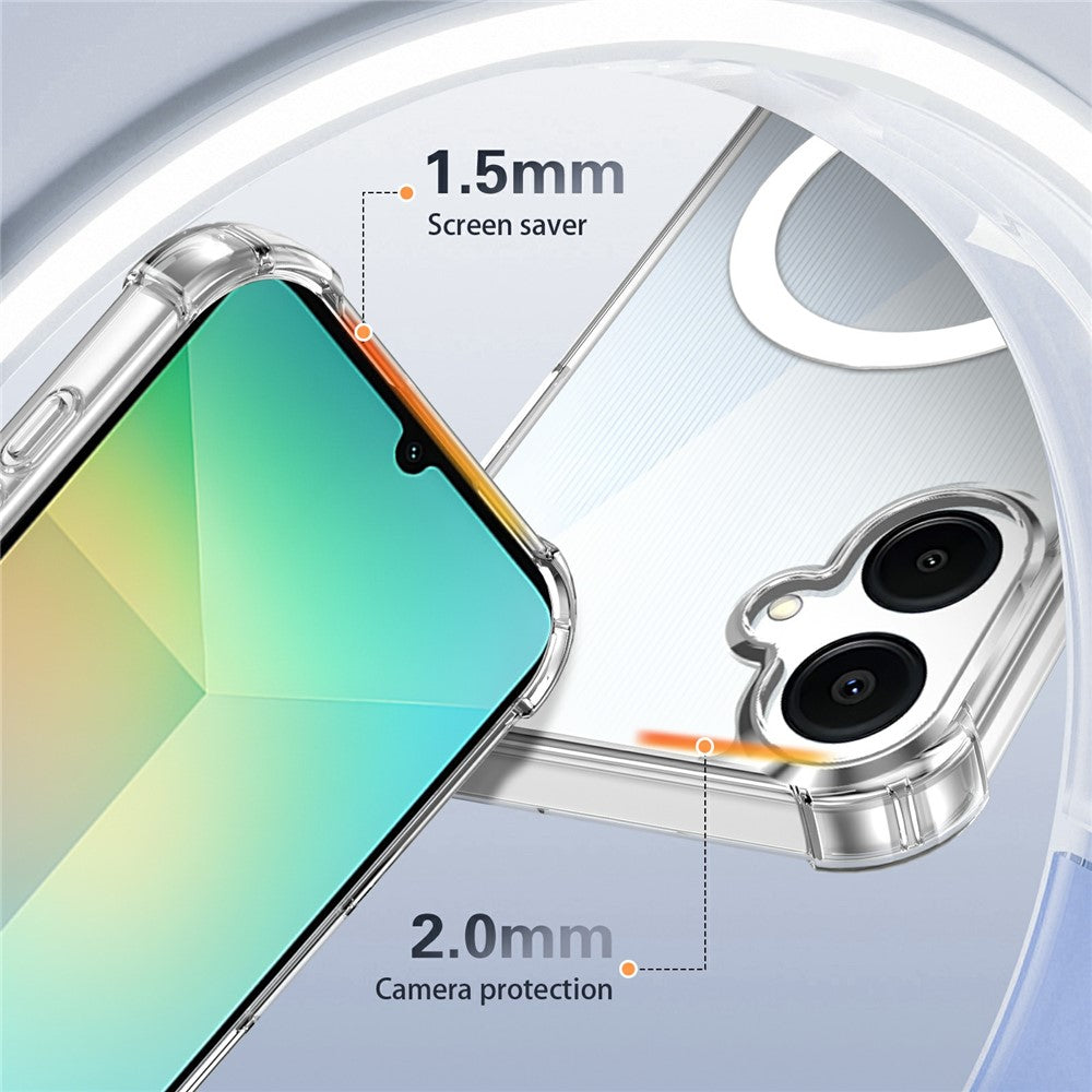 Genomskinligt magnetiskt skal för Samsung Galaxy A06 4G / A06 5G / A07 5G / A08 5G / A08 4G Airbag Stötsäker 2.0mm TPU + PC mobilskal