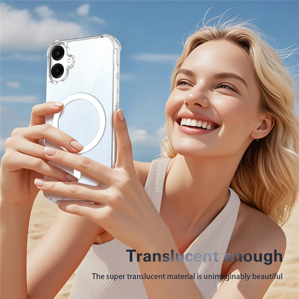 Genomskinligt magnetiskt skal för Samsung Galaxy A06 4G / A06 5G / A07 5G / A08 5G / A08 4G Airbag Stötsäker 2.0mm TPU + PC mobilskal