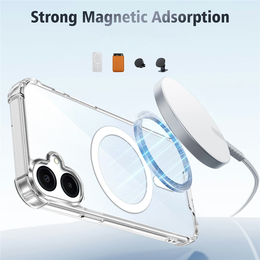 Genomskinligt magnetiskt skal för Samsung Galaxy A06 4G / A06 5G / A07 5G / A08 5G / A08 4G Airbag Stötsäker 2.0mm TPU + PC mobilskal