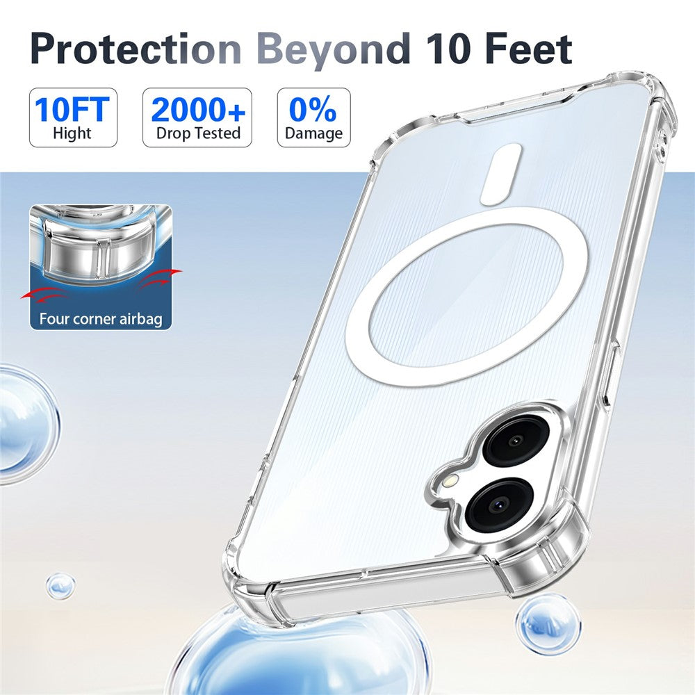 Genomskinligt magnetiskt skal för Samsung Galaxy A06 4G / A06 5G / A07 5G / A08 5G / A08 4G Airbag Stötsäker 2.0mm TPU + PC mobilskal