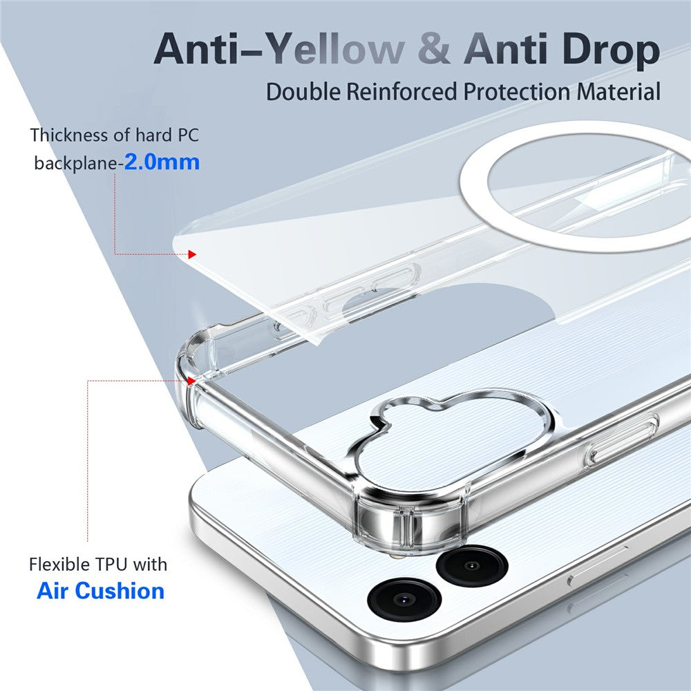 Genomskinligt magnetiskt skal för Samsung Galaxy A06 4G / A06 5G / A07 5G / A08 5G / A08 4G Airbag Stötsäker 2.0mm TPU + PC mobilskal
