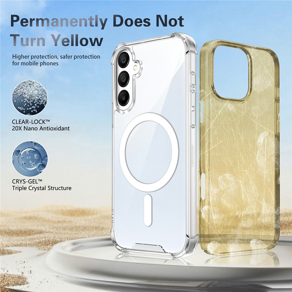 Clear Magnetic Case for Samsung Galaxy A55 5G Airbag Shockproof 2.0mm TPU + PC Phone Cover