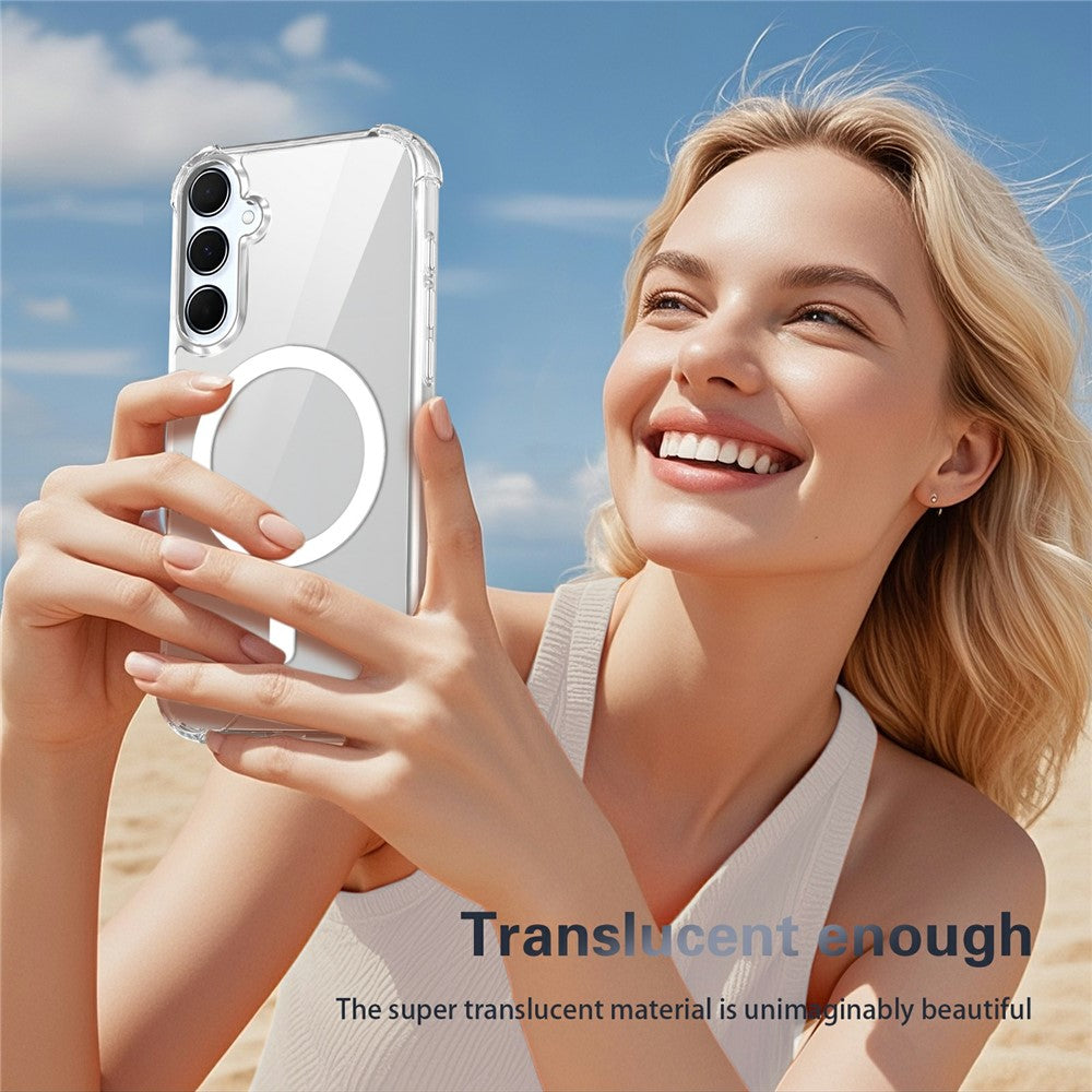 Clear Magnetic Case for Samsung Galaxy A35 5G Airbag Shockproof 2.0mm TPU + PC Phone Cover