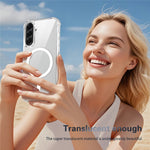 Clear Magnetic Case for Samsung Galaxy S26+ Airbag Shockproof 2.0mm TPU + PC Phone Cover