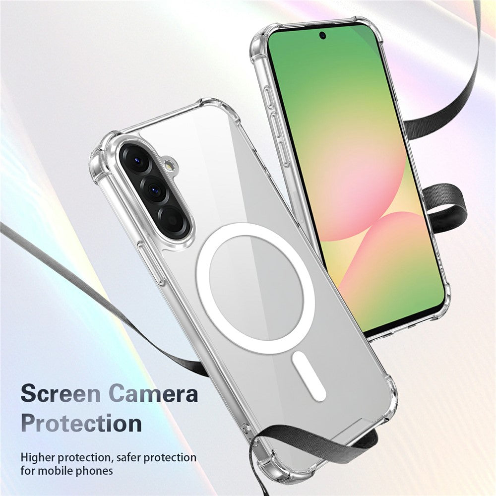 Clear Magnetic Case for Samsung Galaxy S26+ Airbag Shockproof 2.0mm TPU + PC Phone Cover